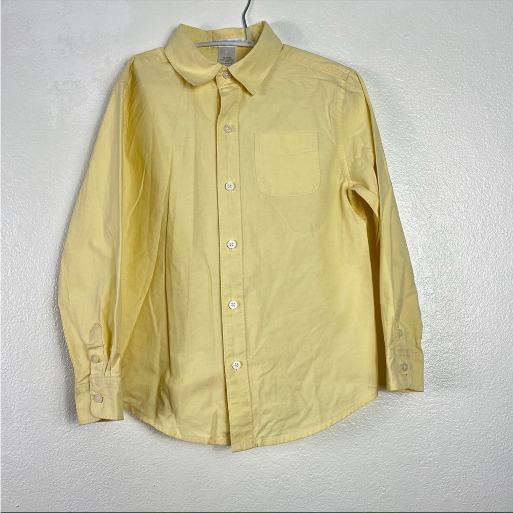 Janie and Jack Yellow Button up shirt lightweight cotton 6t
